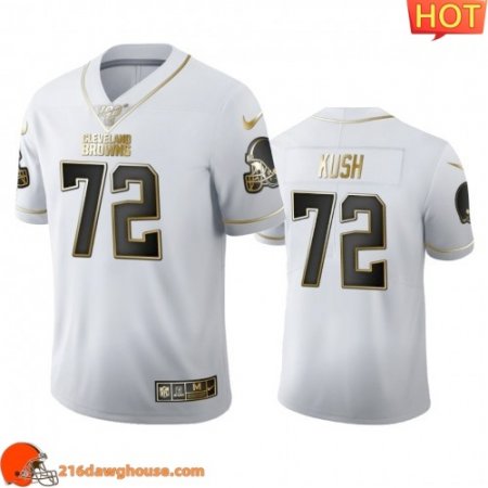 Game changing Cool Captivating Comfortable Cleveland Cleveland #72 Eric Kush Men White Golden Edition Vapor Limited 100 sporting jersey Men featuring authentic team details
